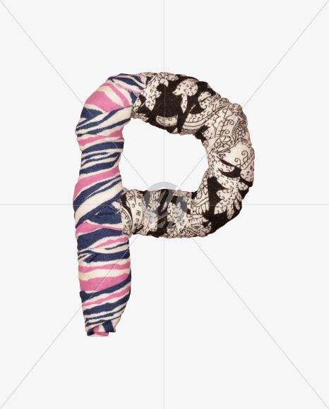 Letter P from Rag font on Yellow Images Creative Fonts - S52905