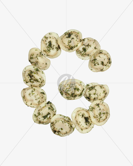 Letter G from Dumplings with Fennel font on Yellow Images Creative Fonts - S52941