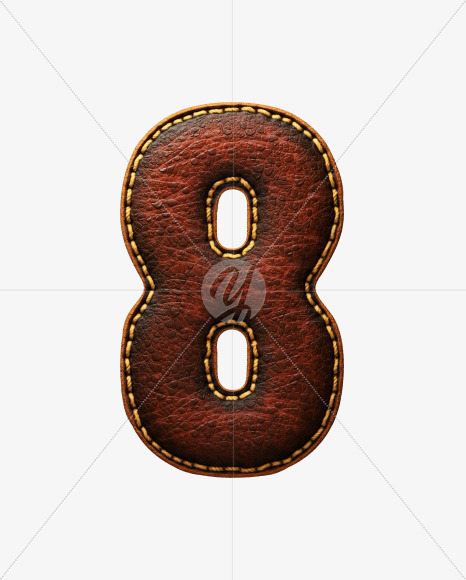 8 from Leather font on Yellow Images Creative Fonts - S53013