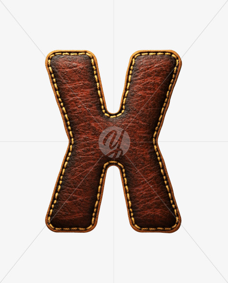 Letter X from Leather font on Yellow Images Creative Fonts - S53003