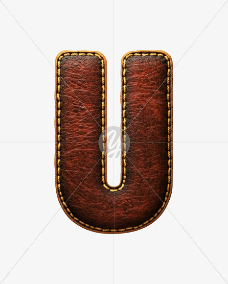 Letter U from Leather font on Yellow Images Creative Fonts - S53000