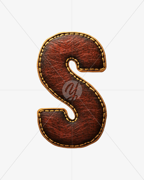 Letter S from Leather font on Yellow Images Creative Fonts - S52998