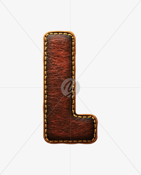 Letter L from Leather font on Yellow Images Creative Fonts - S52991