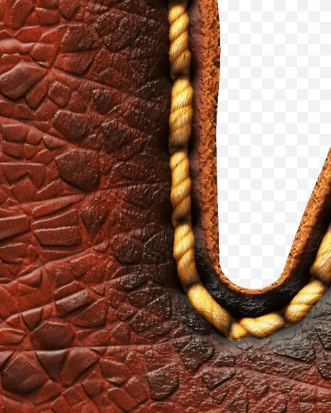 Letter K from Leather font on Yellow Images Creative Fonts - S52990