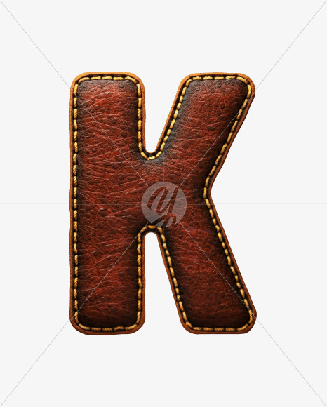 Letter K from Leather font on Yellow Images Creative Fonts - S52990