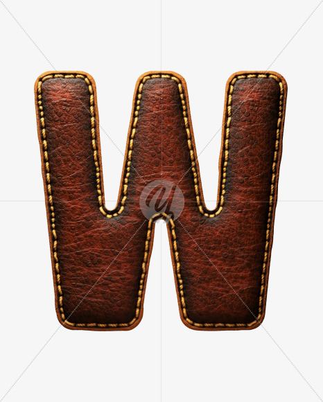 Letter W from Leather font on Yellow Images Creative Fonts - S53002