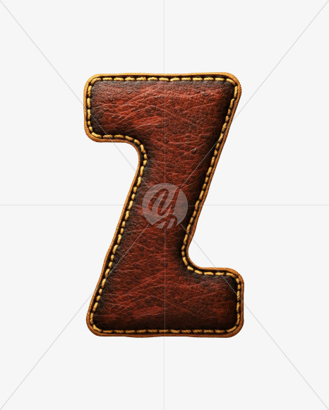 Letter Z from Leather font on Yellow Images Creative Fonts - S53005