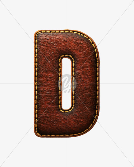 Letter D from Leather font on Yellow Images Creative Fonts - S52983