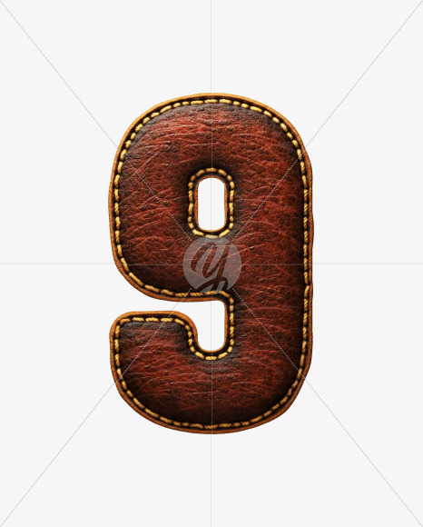 9 from Leather font on Yellow Images Creative Fonts - S53014