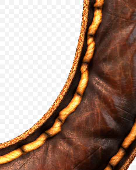 Letter U from Leather font on Yellow Images Creative Fonts - S53130