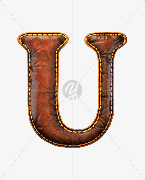 Letter U from Leather font on Yellow Images Creative Fonts - S53130