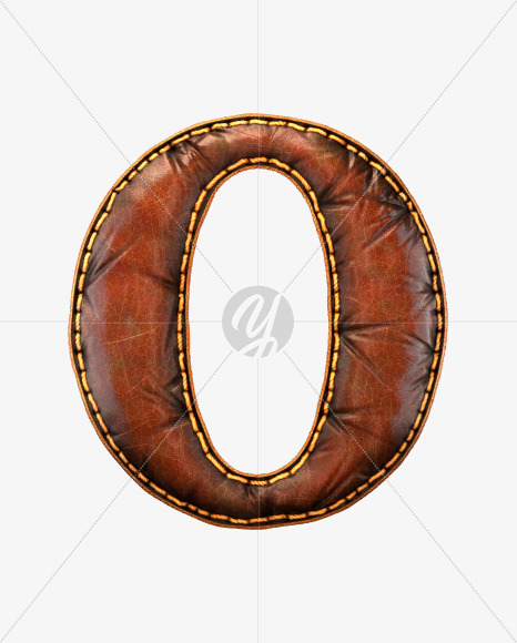 Letter O from Leather font on Yellow Images Creative Fonts - S53124