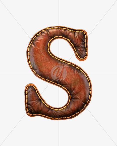 Letter S from Leather font on Yellow Images Creative Fonts - S53128