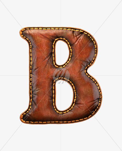 Letter B from Leather font on Yellow Images Creative Fonts - S53111