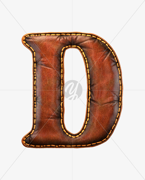 Letter D from Leather font on Yellow Images Creative Fonts - S53113