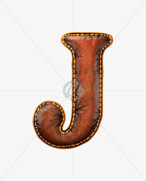 Letter J from Leather font on Yellow Images Creative Fonts - S53119