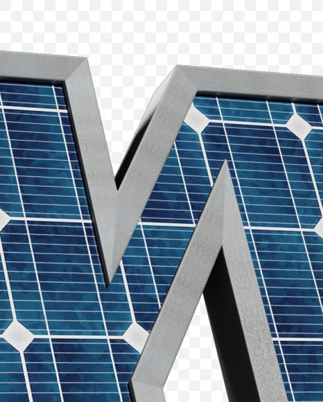 Letter M from Solar Panel Alphabet on Yellow Images Creative Fonts - S53529