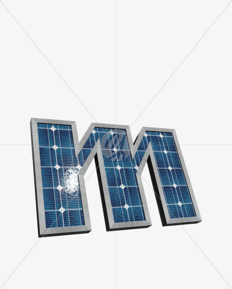 Letter M from Solar Panel Alphabet on Yellow Images Creative Fonts - S53529