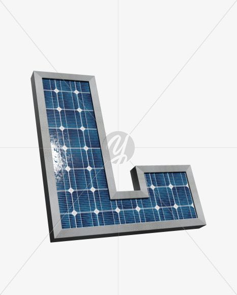 Letter L from Solar Panel Alphabet on Yellow Images Creative Fonts - S53528