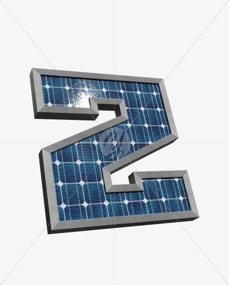 Letter Z from Solar Panel Alphabet on Yellow Images Creative Fonts - S53542