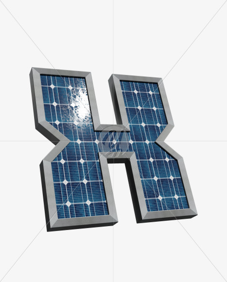 Letter X from Solar Panel Alphabet on Yellow Images Creative Fonts - S53540