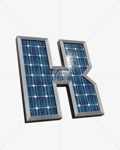 Letter K from Solar Panel Alphabet on Yellow Images Creative Fonts - S53527