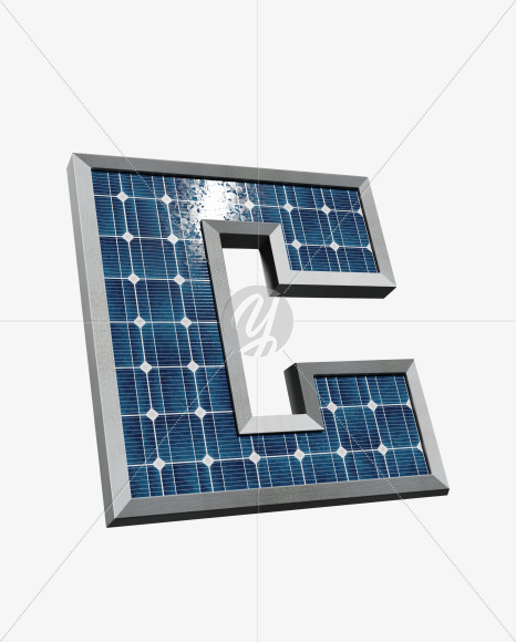 Letter C from Solar Panel Alphabet on Yellow Images Creative Fonts - S53519