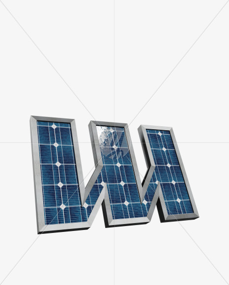 Letter W from Solar Panel Alphabet on Yellow Images Creative Fonts - S53539