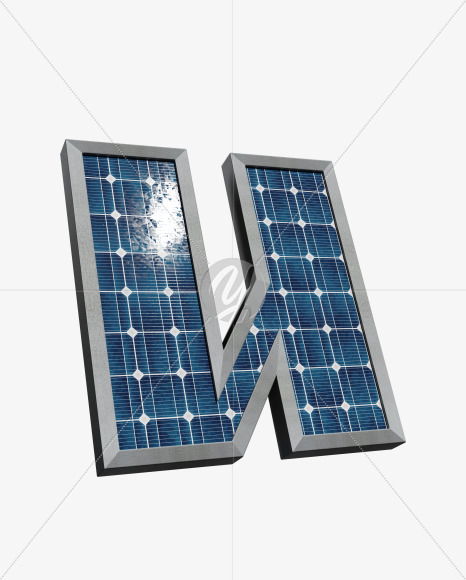 Letter U from Solar Panel Alphabet on Yellow Images Creative Fonts - S53537