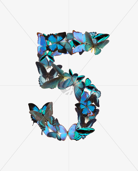 5 from Butterfly font on Yellow Images Creative Fonts - S53614