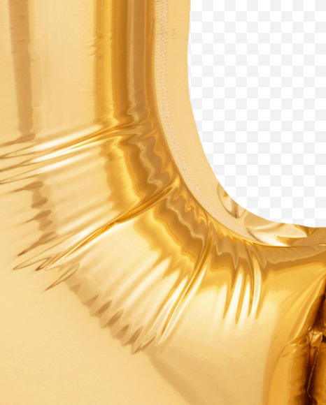 Letter O from Golden Helium Balloon font on Yellow Images Creative Fonts - S53712