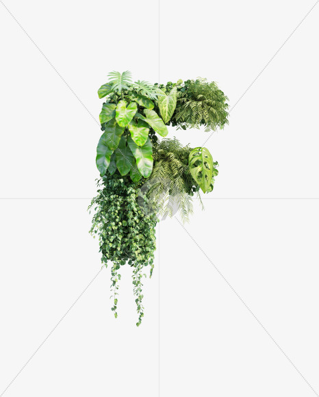 F uppercase from Vertical Garden Font Set 3 on Yellow Images Creative Fonts - S53854