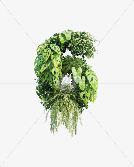 6 from Vertical Garden Font Set 3 on Yellow Images Creative Fonts - S53895