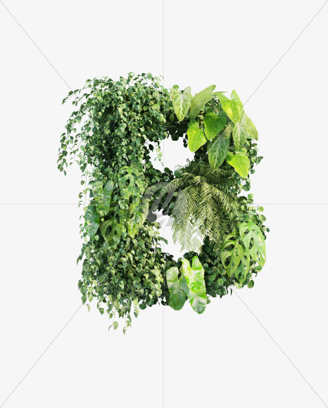 B uppercase from Vertical Garden Font Set 3 on Yellow Images Creative Fonts - S53850