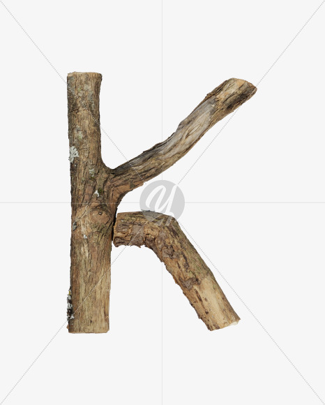 Letter K from Dry Twig font on Yellow Images Creative Fonts - S53922