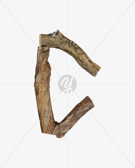 Letter C from Dry Twig font on Yellow Images Creative Fonts - S53914