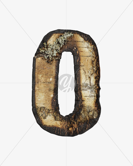 Letter O from Burned Bark font on Yellow Images Creative Fonts - S53972