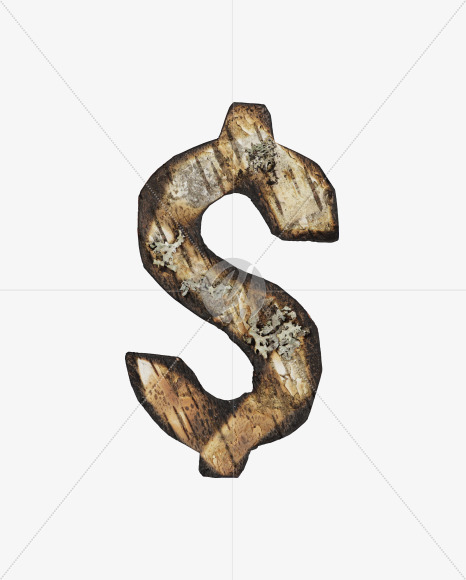 $ from Burned Bark font on Yellow Images Creative Fonts - S53996