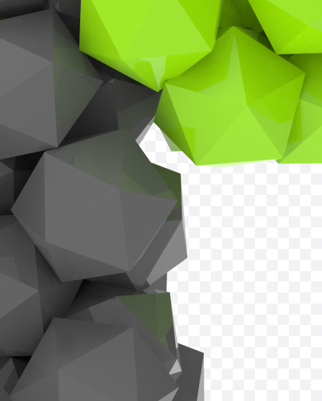 Letter P from Platonic font (Lime and Grey) on Yellow Images Creative Fonts - S54212