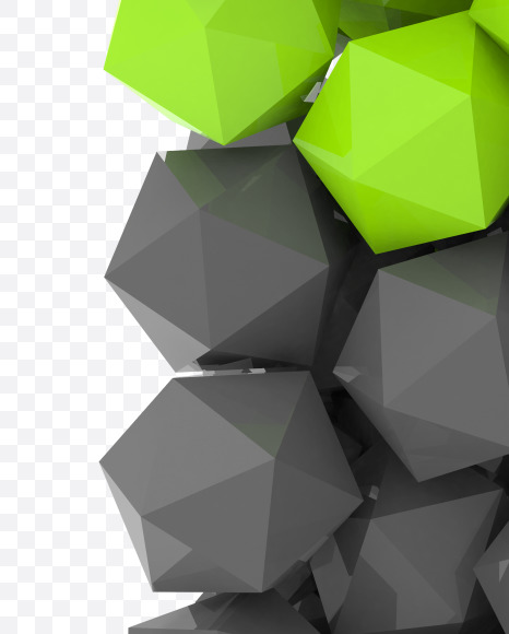 Letter D from Platonic font (Lime and Grey) on Yellow Images Creative Fonts - S54114