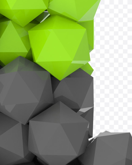 Letter L from Platonic font (Lime and Grey) on Yellow Images Creative Fonts - S54208