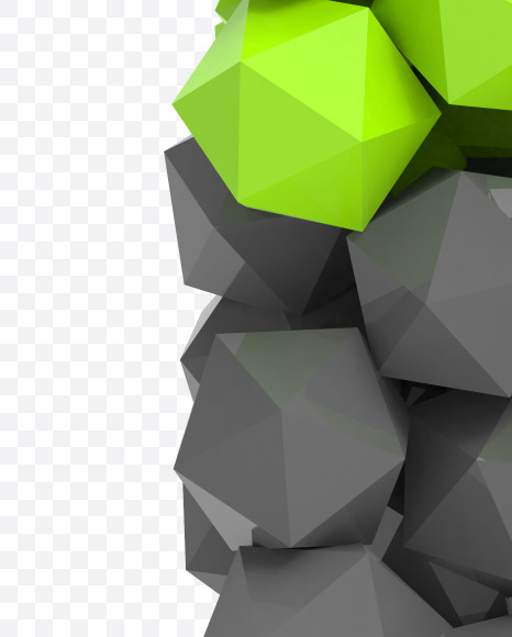 Letter I from Platonic font (Lime and Grey) on Yellow Images Creative Fonts - S54205