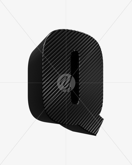 Letter Q from Carbon fiber alphabet on Yellow Images Creative Fonts - S54143