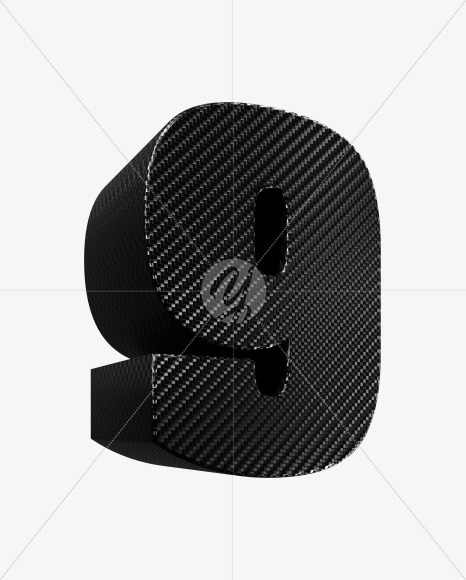 9 from Carbon fiber alphabet on Yellow Images Creative Fonts - S54125