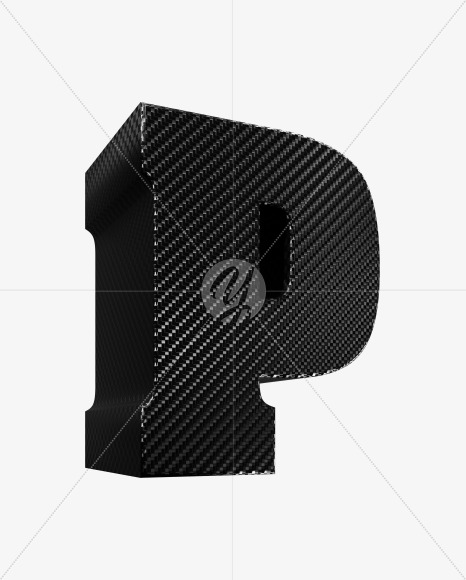 Letter P from Carbon fiber alphabet on Yellow Images Creative Fonts - S54142