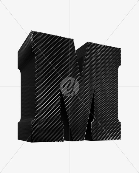 Letter M from Carbon fiber alphabet on Yellow Images Creative Fonts - S54139