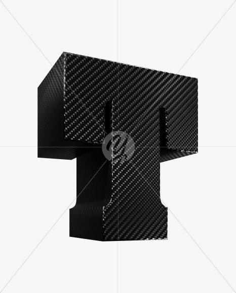 Letter T from Carbon fiber alphabet on Yellow Images Creative Fonts - S54147