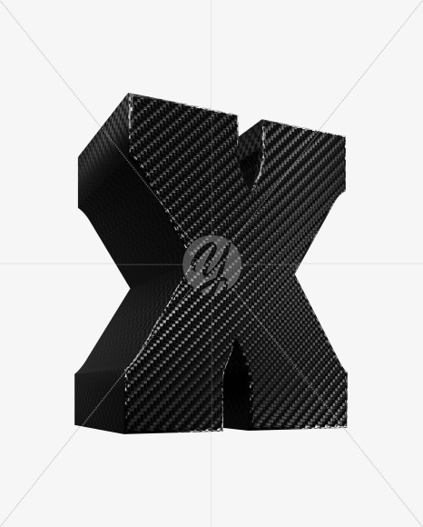 Letter X from Carbon fiber alphabet on Yellow Images Creative Fonts - S54151