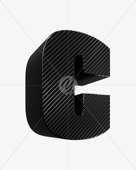 Letter C from Carbon fiber alphabet on Yellow Images Creative Fonts - S54128