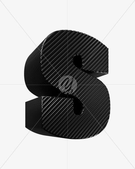 Letter S from Carbon fiber alphabet on Yellow Images Creative Fonts - S54146